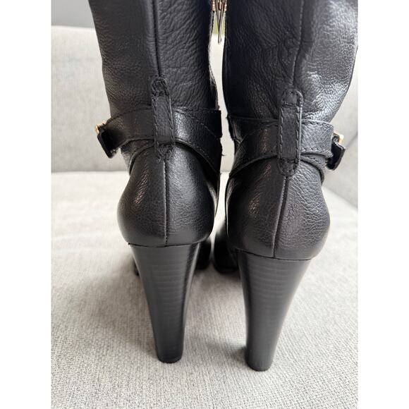 Banana Republic Shawna Black Leather Knee Boots Women's 6 - Picture 6 of 16